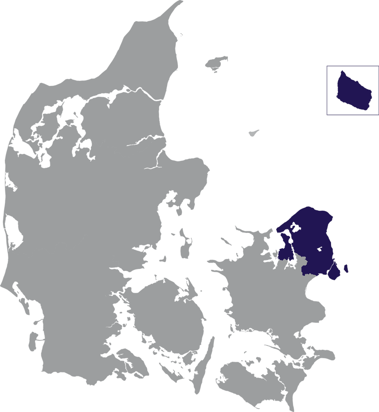 Landkaart Denemarken grijs met hoofdstad Kopenhagen donkerblauw op transparante achtergrond - 600 * 733 pixels